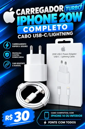 Carregador Turbo Iphone 20W