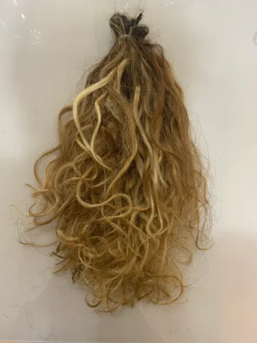 Cabelo brasileiro humano. 140 centímetros 300 gramas.