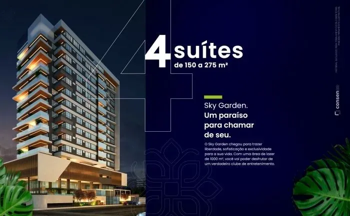 Sky Garden - 4 suítes, sendo1 master e varanda gourmet na Jatiúca Maceió-AL