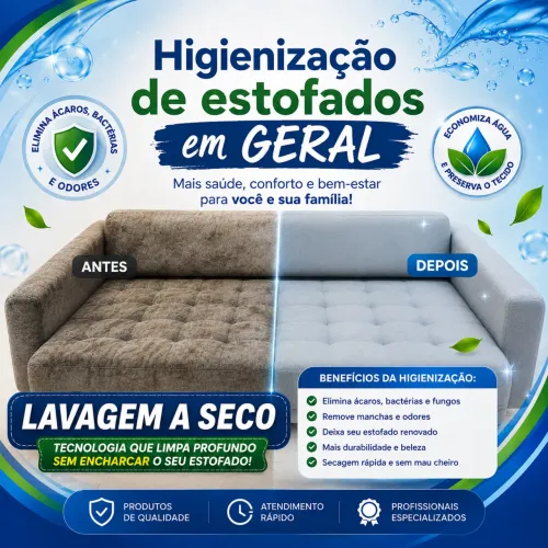 Higienização de ESTOFADOS EM GERAL