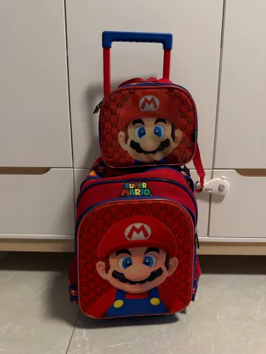 Mochila e lancheira infantil Mário - Original. Novíssima!