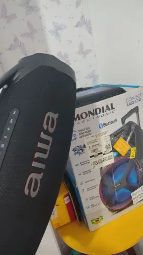 Caixa de som bombox aiwa 200w rms super potente