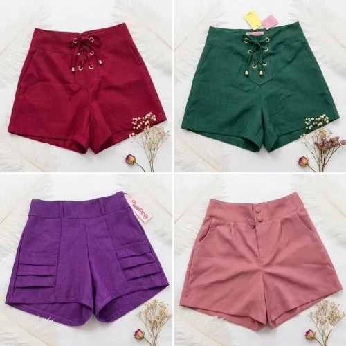 Kit 4 shorts femininos (ALFAIATARIA NOVOS DIRETO DA FABRICA DE FORTALEZA)