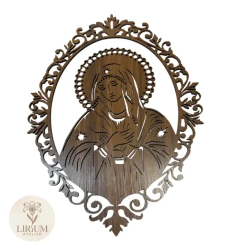 QUADRO DECORATIVO MDF NOSSA SENHORA VAZADO CANTINHO DA ORAÇÃO