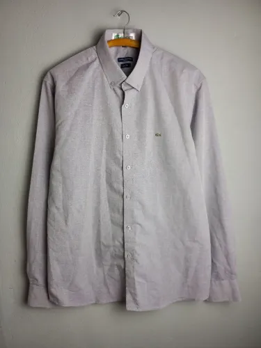 Camisa Social Lacoste Slim Fit lilás claro| M