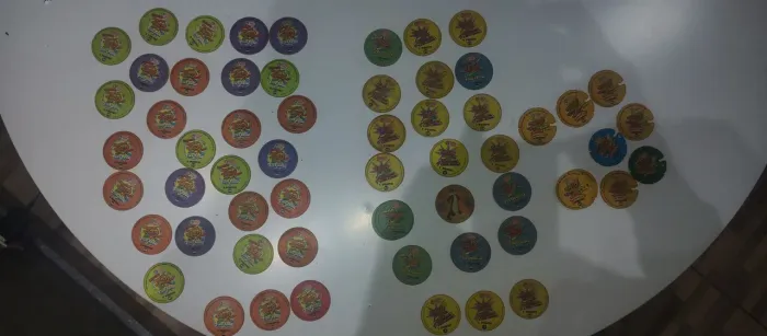 Lote com 58 Tazos Originais Elma Chips - Anos 90