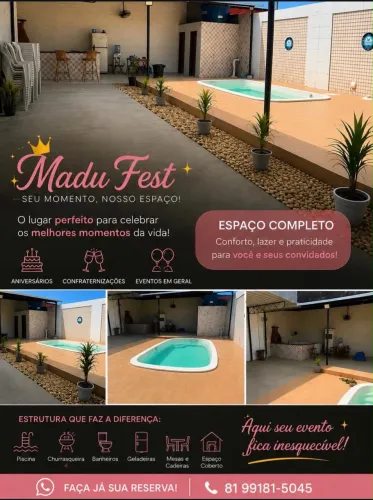 Salão de festas com piscina para alugar