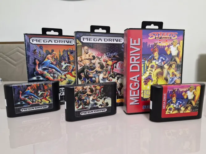 Trilogia Streets Of Rage1, 2 e 3 - Mega Drive (Repro CIB) - Padrão Tectoy