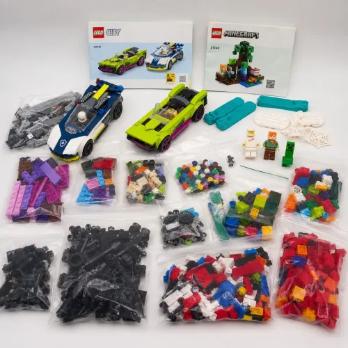 Lego - lote de peças originais e carros com manual