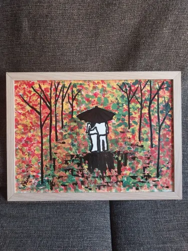 Quadro decorativo pintado à mão. 45cm×33cm