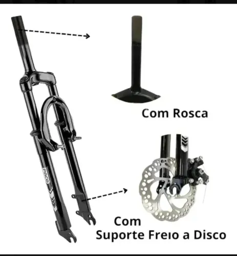 Garfo Aro26 Amortecedor Bike V-brake/disco Aço Suspensão 21