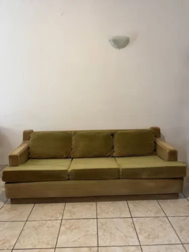 Sofá Amplo 3 Lugares com Capa Branca