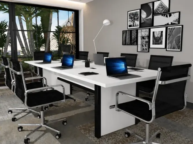 Mesa de Reunião Wood Delluxe: L200cm x 90cm x A74cm