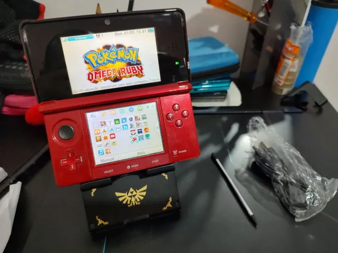 Nintendo 3ds old Flame red 16gb Desbloq.
