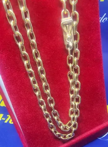 Cordão Ouro 18 Kilates Masculino Cadeado Peso 14.60 Gramas 78 Cm 3.50 mm Oco VALOR 9900.00