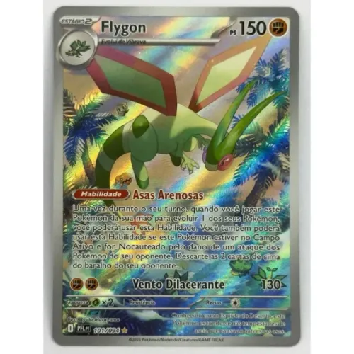 Carta 101/094 Pokémon TCG Original Copag Flygon Full Art Holo Foil Brilhante Holográfica
