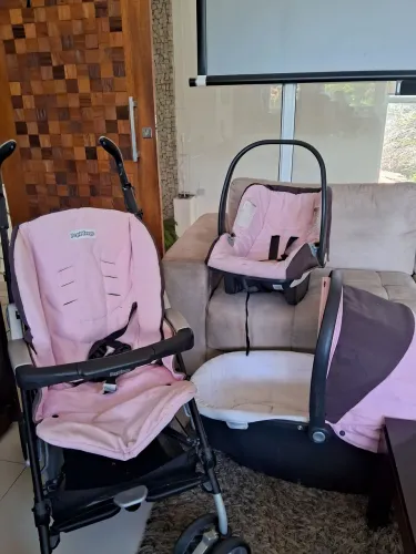 CONJUNTO PEG PEREGO CARRINHO DE BEBÊ MOISÉS BEBÊ CONFORTO