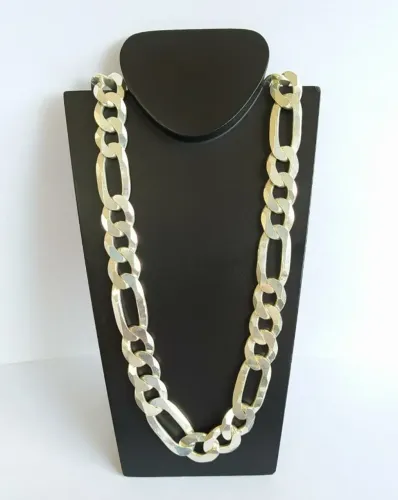 CORRENTE AG MASCULINA 3X1 26X12,3MM 16X12,3MM 60CM PRATA