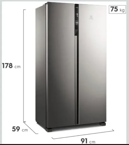 Geladeira Eletrolux SIDE BY SISE 435L inox nova lacrada