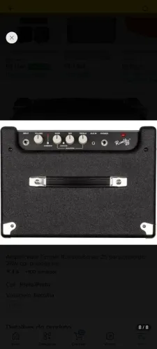 vendo cubo para baixo fender semi novo
