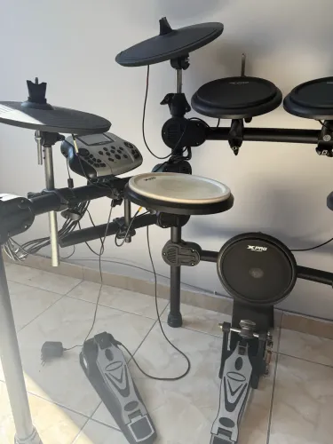 Bateria Eletrônica X-Pro + Banco Mapex - Completa e Pronta pra Uso