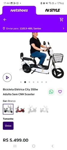 Bicicleta elétrica aberta para teste nova cor branca