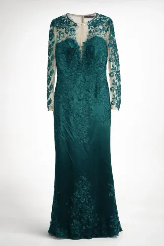 Vestido verde longo de renda (IMAGENS REAIS DO VESTIDO)