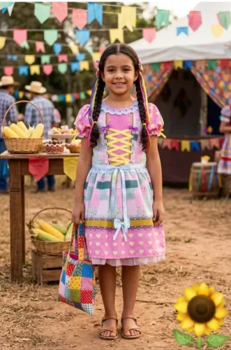 Vestido caipira infantil.