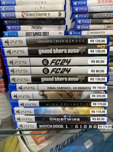 Jogos PS5 Originais a partir de R$ 80 | GTA V, FC24, Final Fantasy VII Rebirth e mais