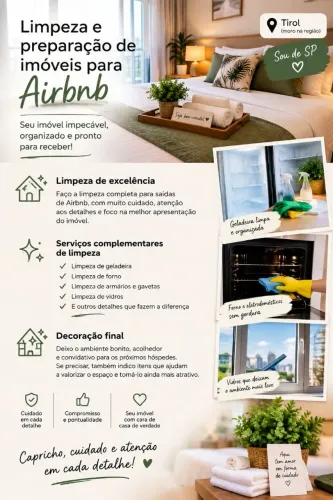 Limpeza e decoração para entrada de hospedes
