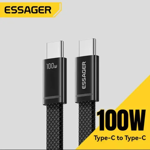 Cabo USB C Slim ESSAGER 100W para Tipo C