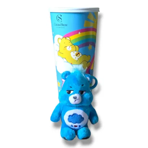 chaveiro ursinhos carinhosos azul + copo - cacau show
