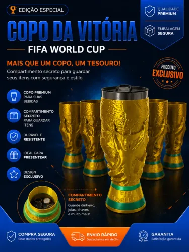 ? SUPORTE PARA COPO STANLEY - ESTILO TAÇA DA COPA DO MUNDO ?