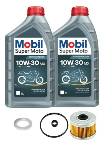 Kit Troca de Óleo Completo - Honda CB 250F Twister | Mobil 10W30 MX + Filtro