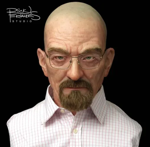 Walter White busto em silicone custom em tamanho real