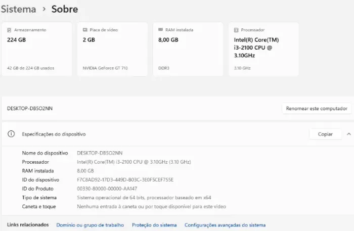 COMPUTADOR COM SSD + PLACA DE VÍDEO - PRONTO PRA USAR