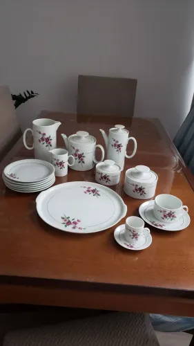 Jogo de café,  chá e bolo vintage porcelana Meidallon Renner