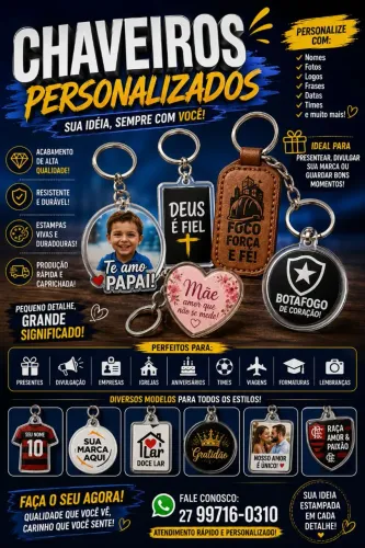 Chaveiros personalizados 