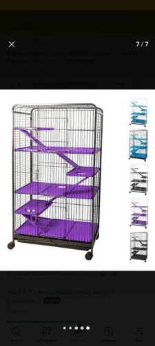 Viveiro gaiola para roedores / lagomorfos fauna luxo grande cor Black/lilás 