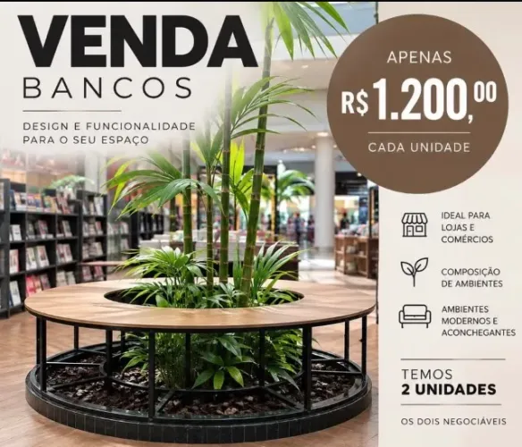 BANCO ESTILO INDUSTRIAL PARA COMERCIO