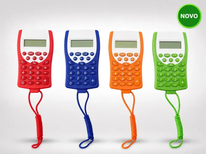 Mini Calculadora De Bolso 8 Dígitos Com Cordão Portátil