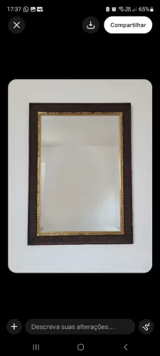 Espelho 62x82 Cristal Bisotado com Moldura Madeira - 62x82cm