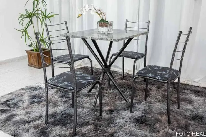 Mesa Rio 70×70 + 4 Cadeiras Ratan Frete Grátis 