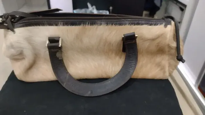 Bolsa bege de couro Tam foto 6