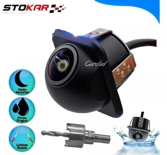 Câmera Ré Automotiva Tartaruga Visão de 160° HD Universal