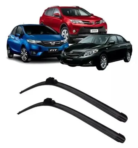 Par de Palhetas do Limpador do Para-Brisa Toyota Corola e RAV4_Instalação Grátis na Hora