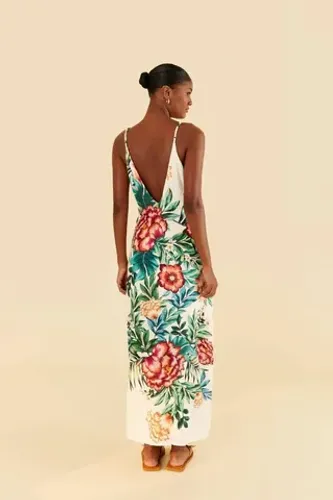 Vestido longo FARM Flor de Cor (tam. M)