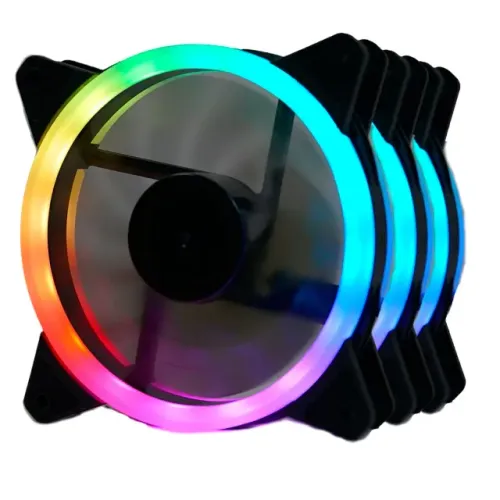 Kit 3 Cooler Fan Redragon 120mm GC-F011 RGB C/ Controladora e Controle - WZetta