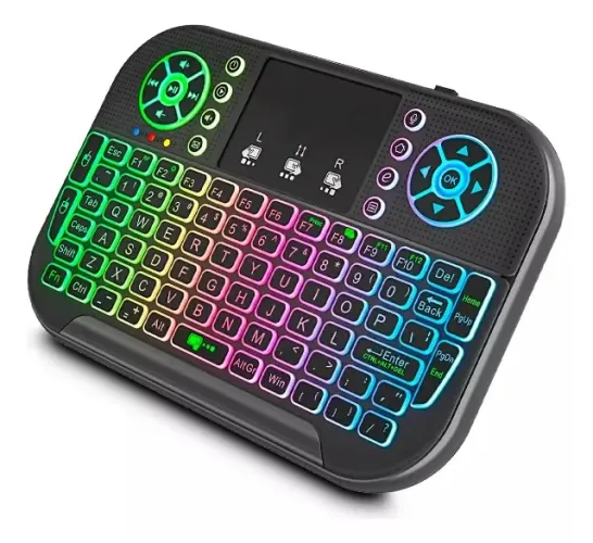 Mini Controle Led Teclado Sem Fio Smart Tv Box Portátil