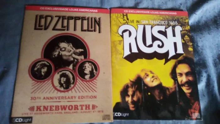 CDs de Led Zeppelin e Rush - Edições Especiais